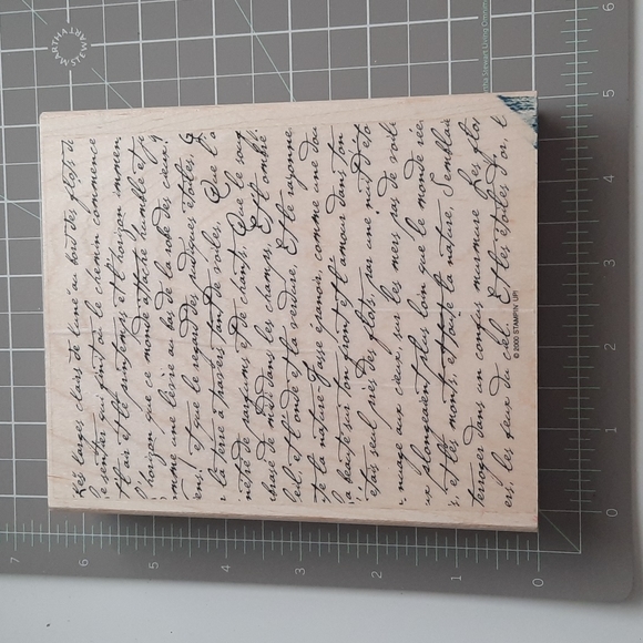 French script Background rubber stamp - Picture 3 of 3